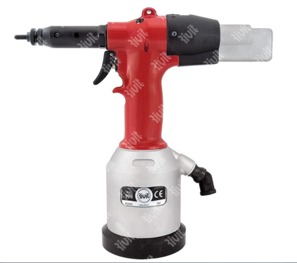 RIV998-Hydraulic tool for rivet nuts in a box with tie rod and heads from M3 to M12 RIV998