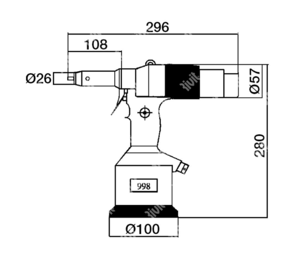RIV998-Hydraulic tool for rivet nuts in a box with tie rod and heads from M3 to M12 RIV998 - Image 2