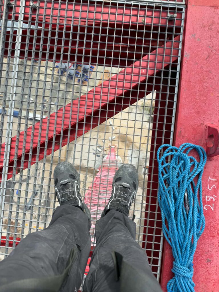 Hindringslys på kran ved nedrivningen af Esbjergværket